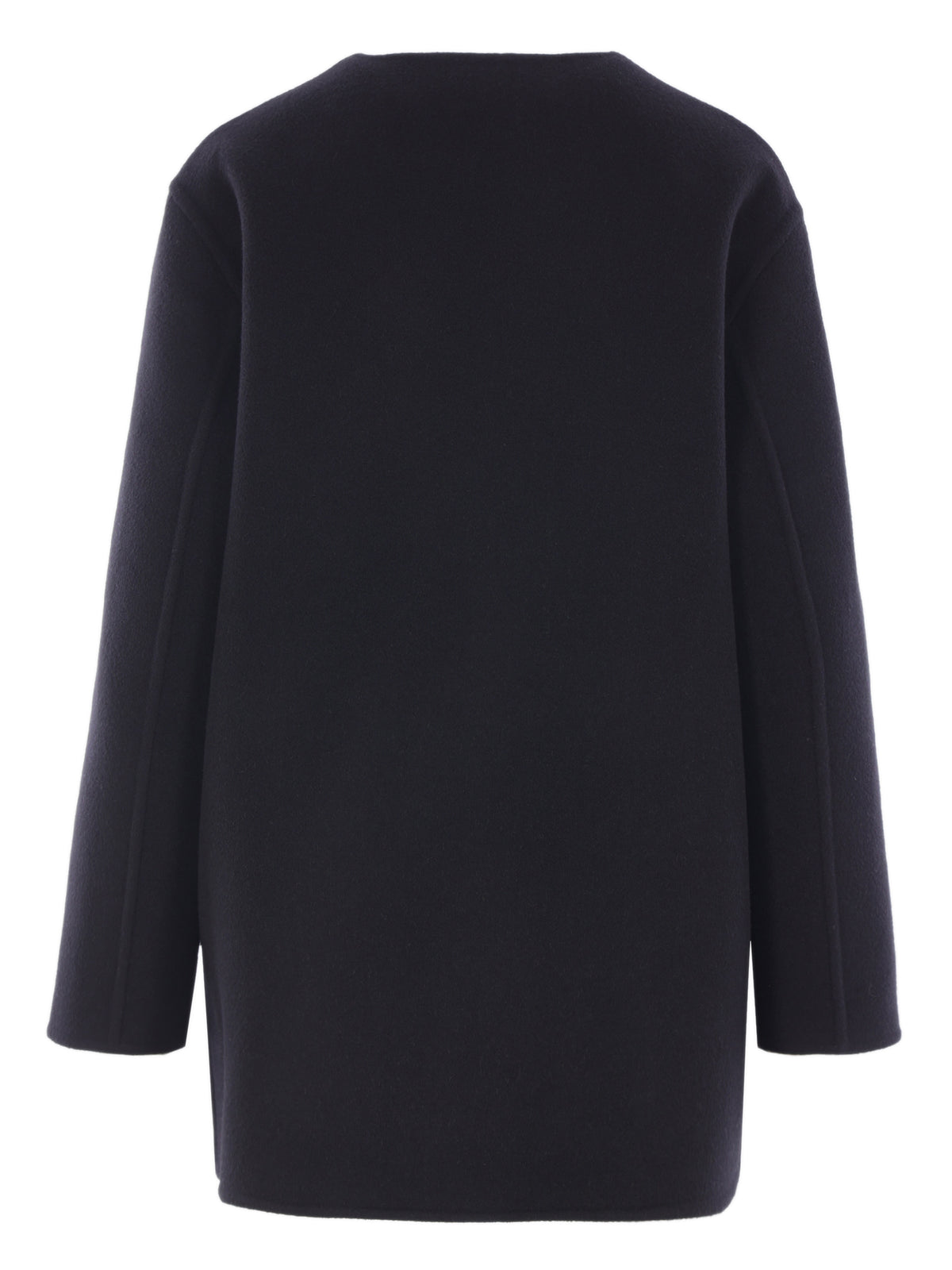 Reversible wool and silk coat