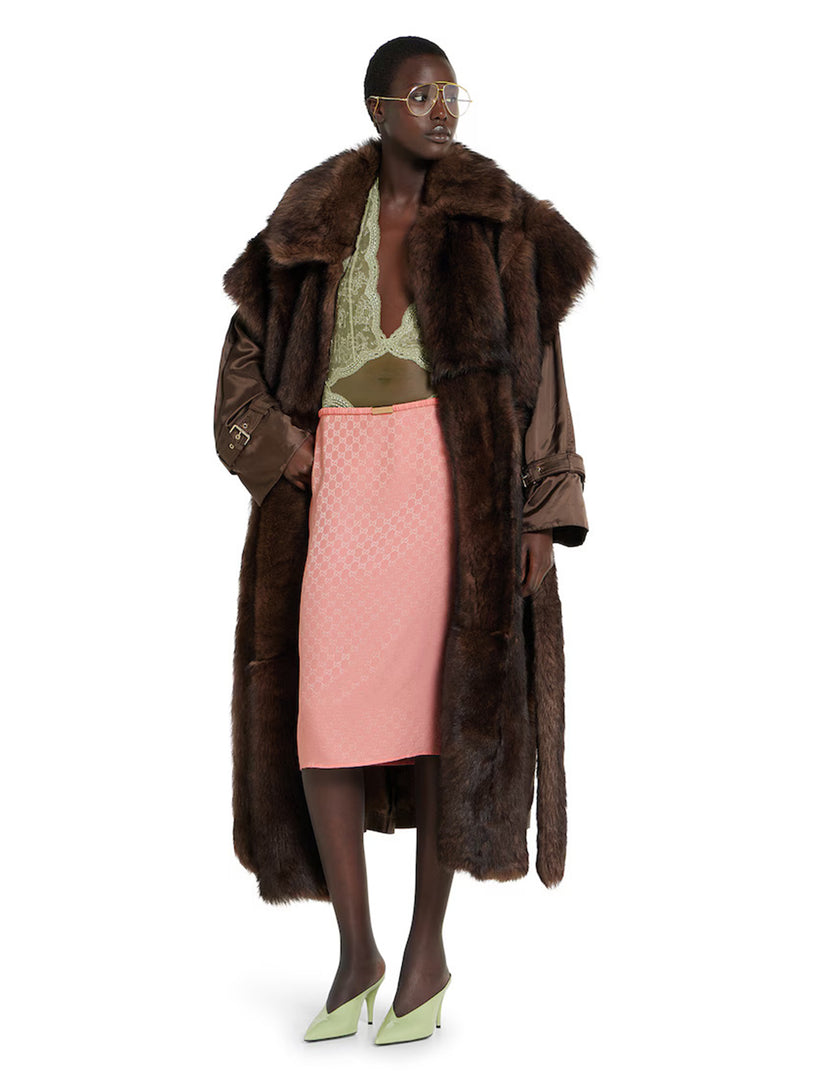 GG jacquard silk skirt