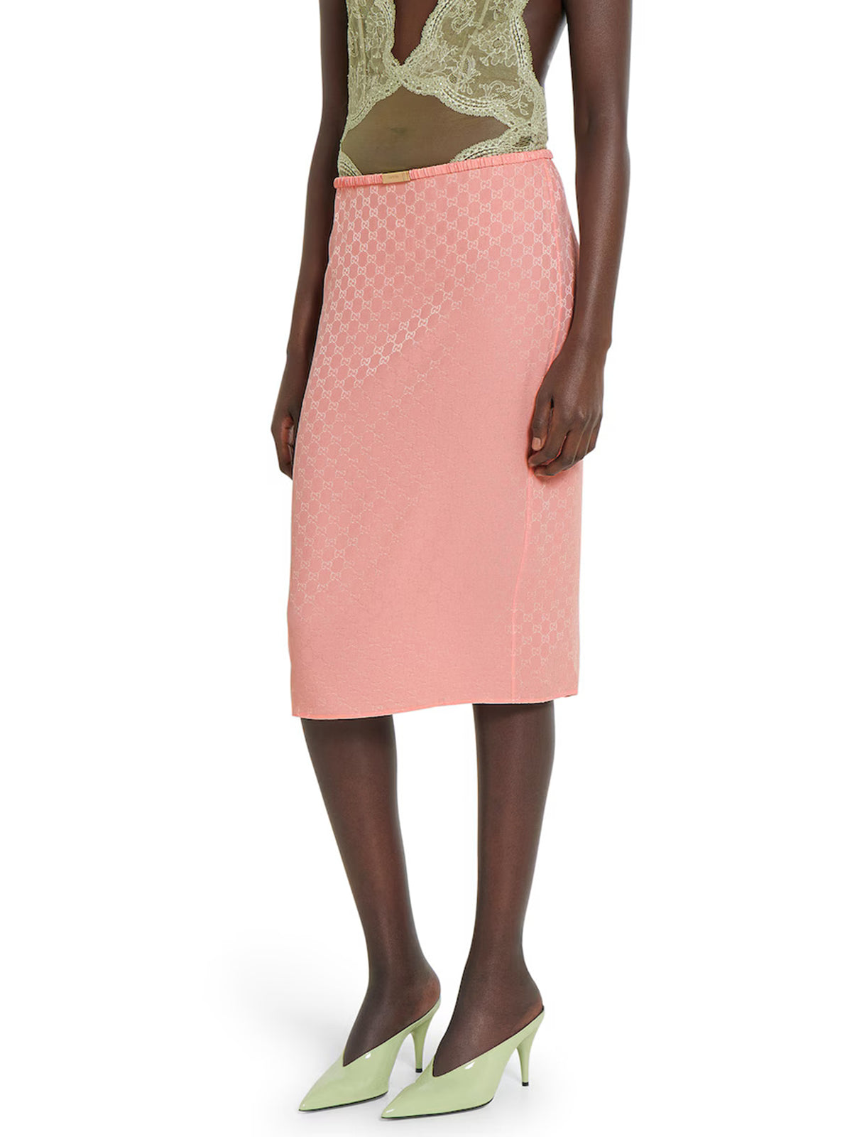 GG jacquard silk skirt
