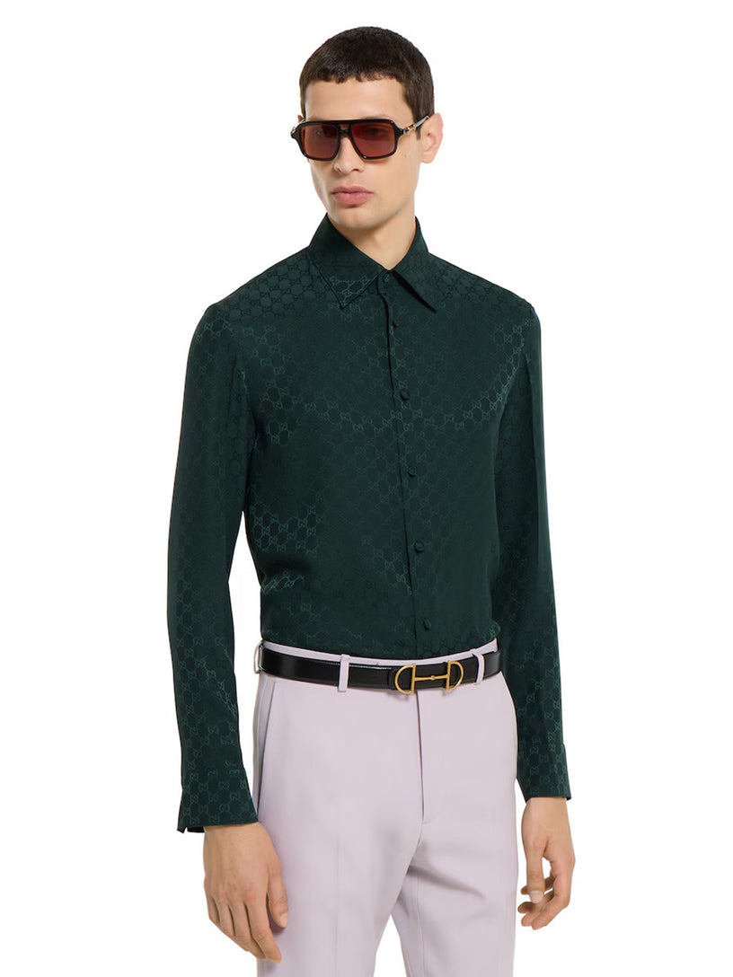 GG jacquard silk shirt