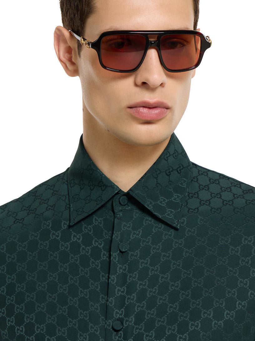 GG jacquard silk shirt