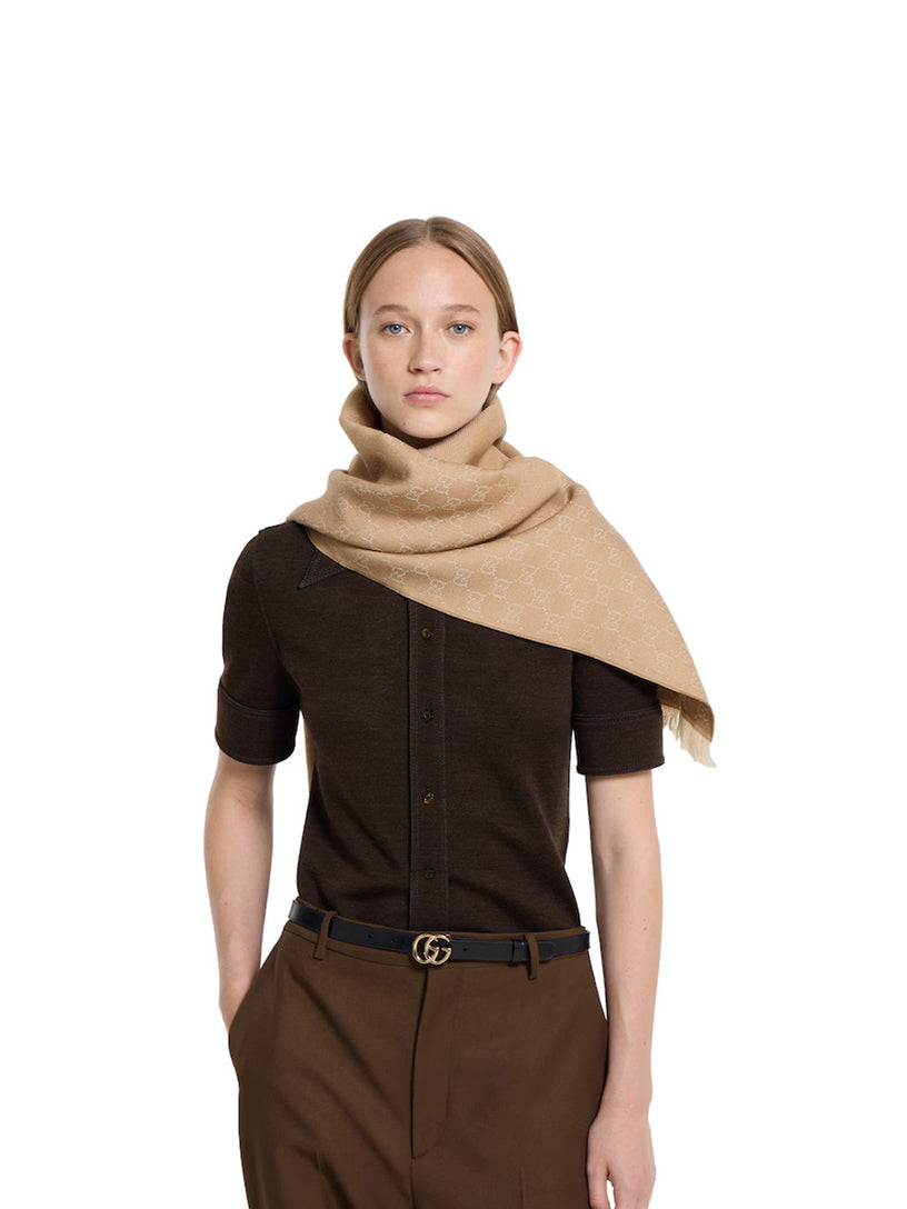 Sciarpa in lana GG GUCCI Beige Grifo210