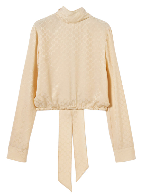 Shirt with neck bow