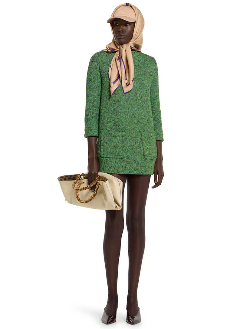 Cotton wool mouliné dress