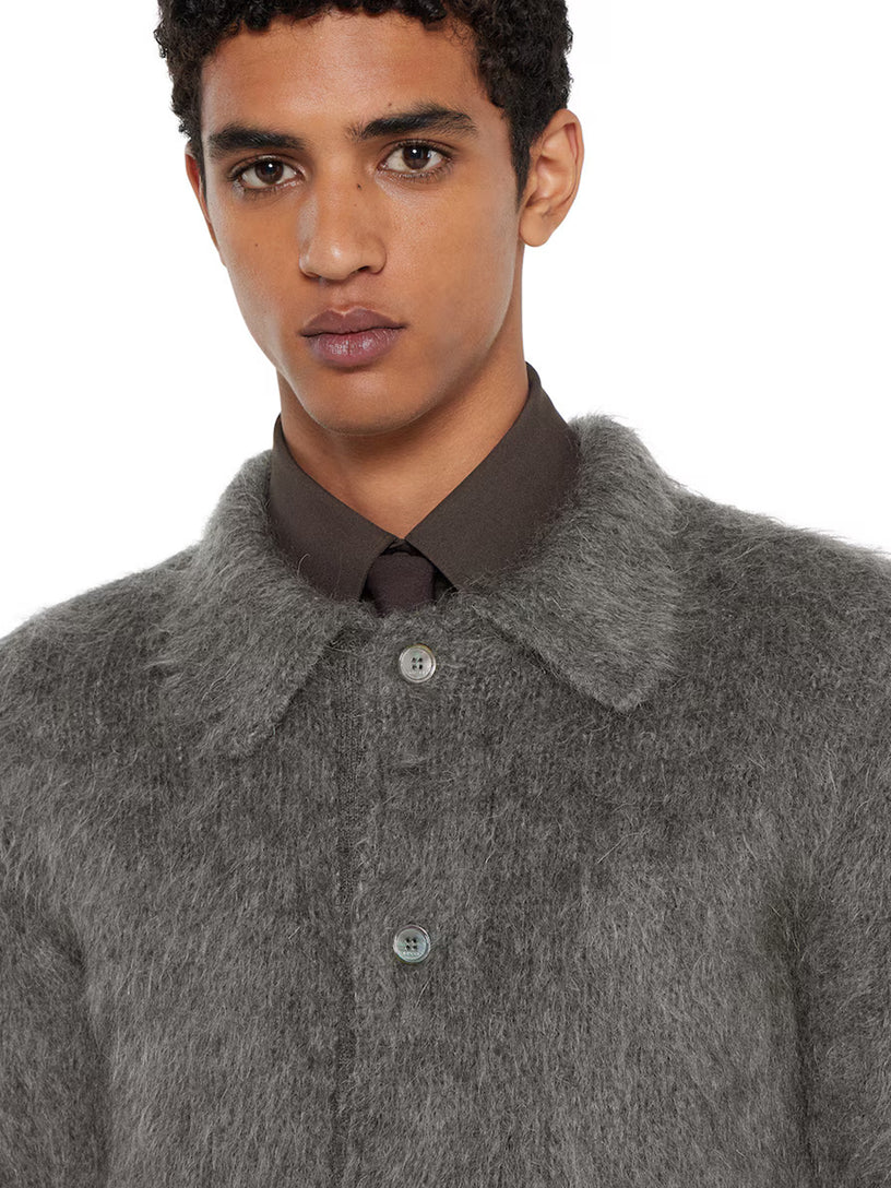Brushed mohair wool cardigan