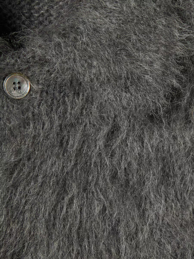Brushed mohair wool cardigan
