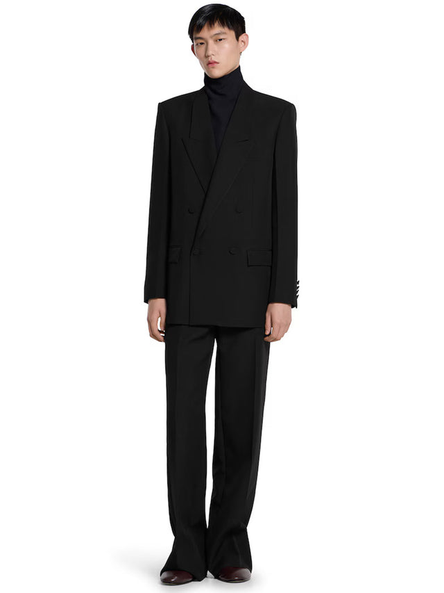Double-breasted jacket in technical panama