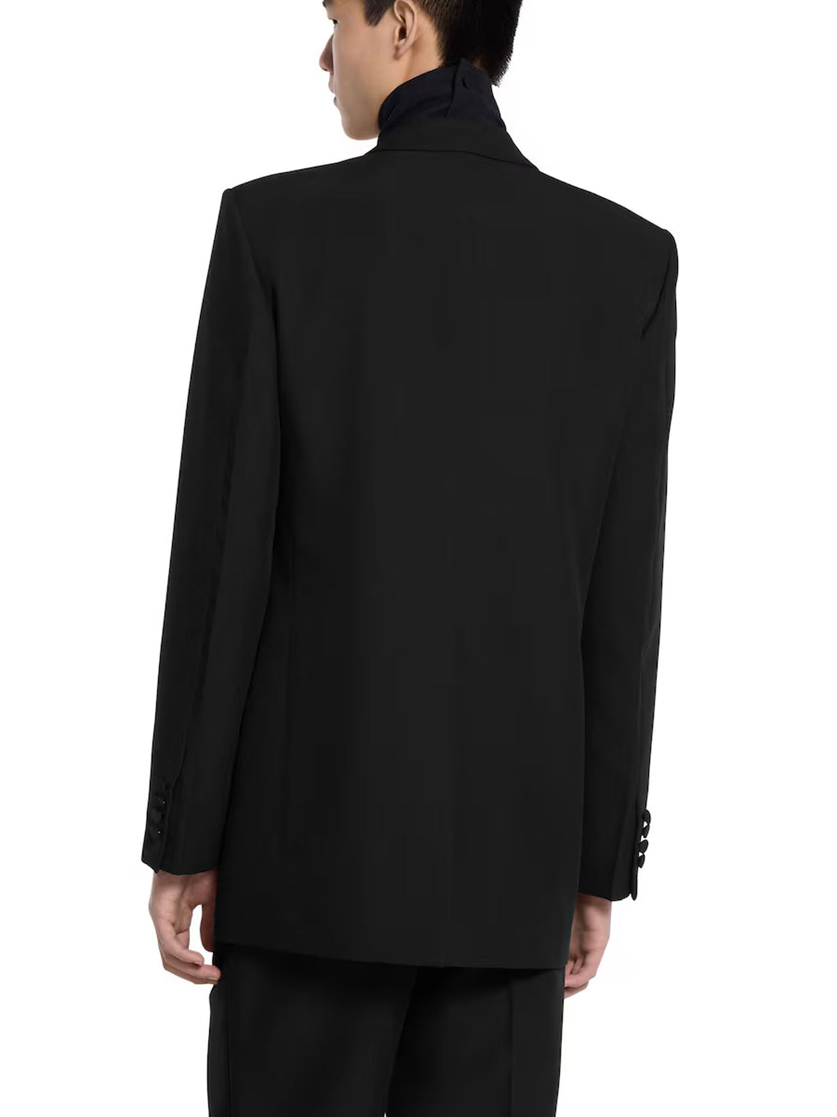 Double-breasted jacket in technical panama