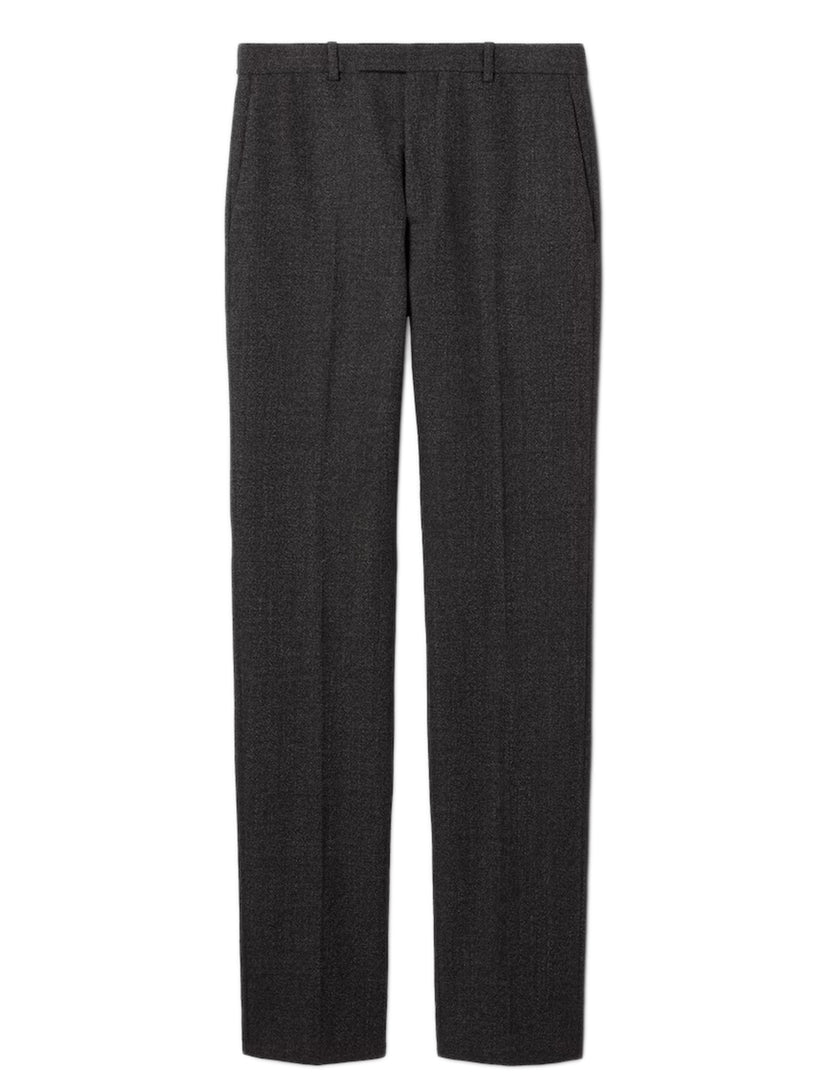 Trousers in mouliné wool fabric