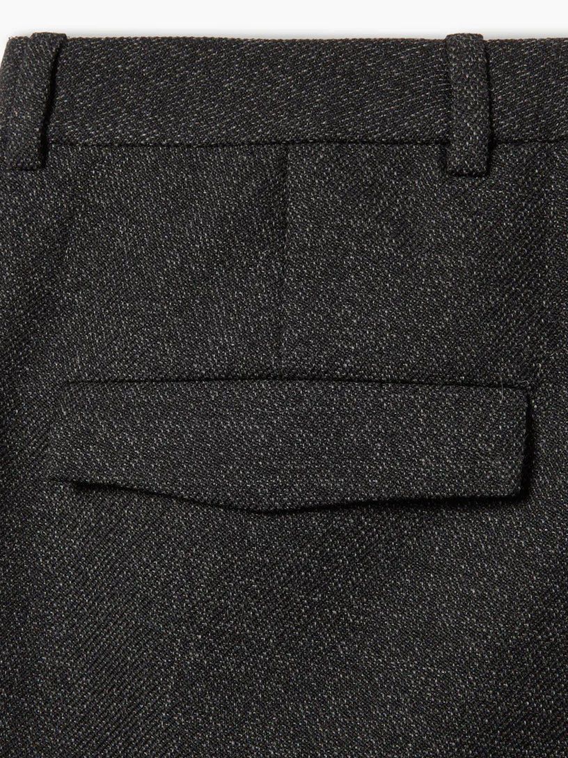 Trousers in mouliné wool fabric