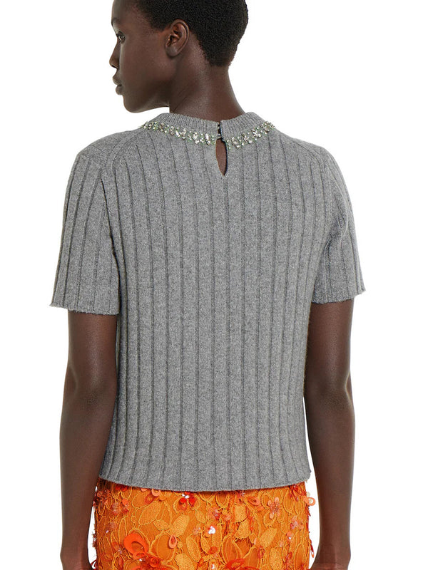 Rib soft wool and cashmere top