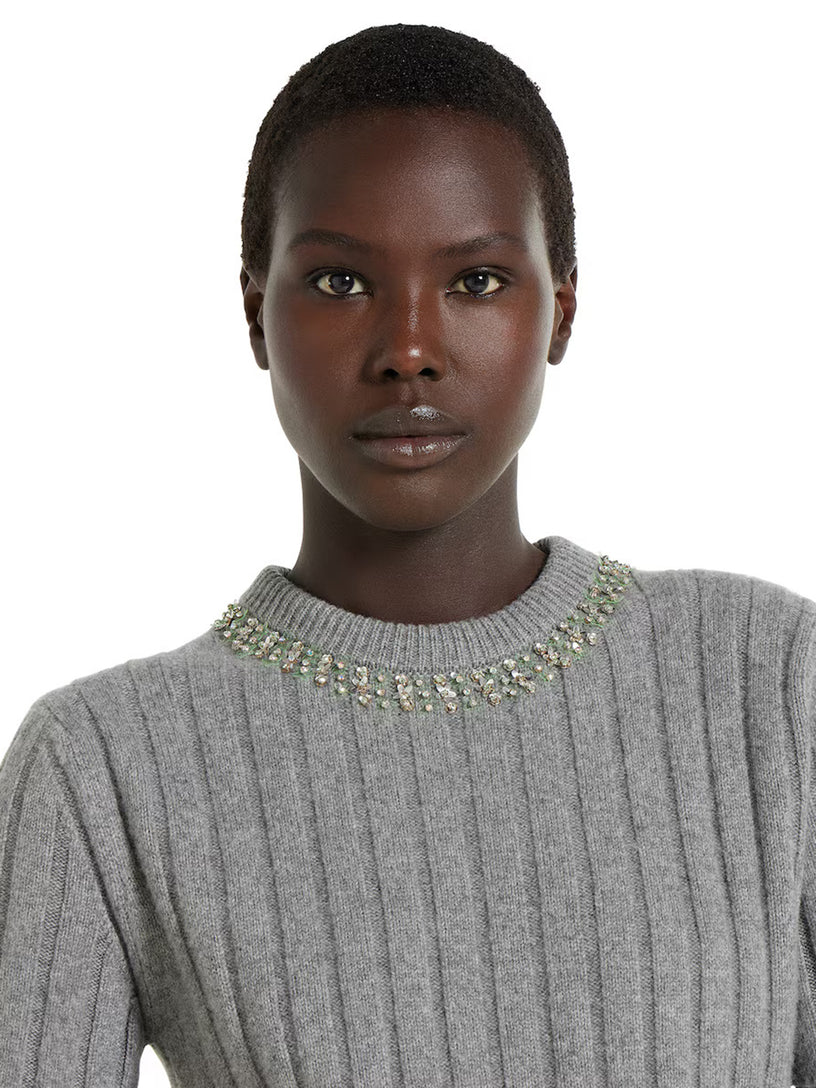 Rib soft wool and cashmere top