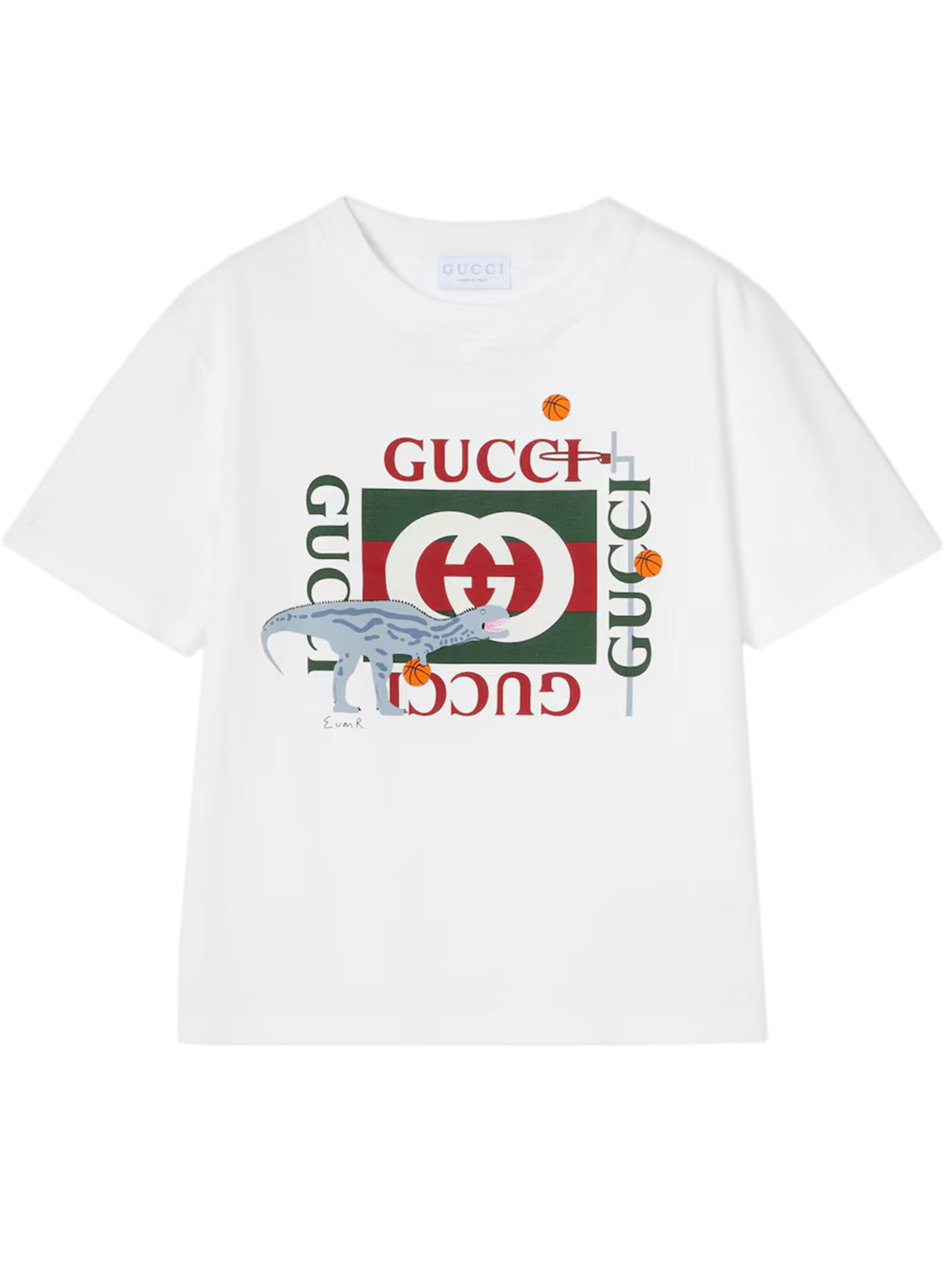 Cotton T-shirt with print Gucci Kids Bianco | Grifo210