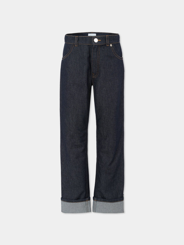 Denim trousers with Web