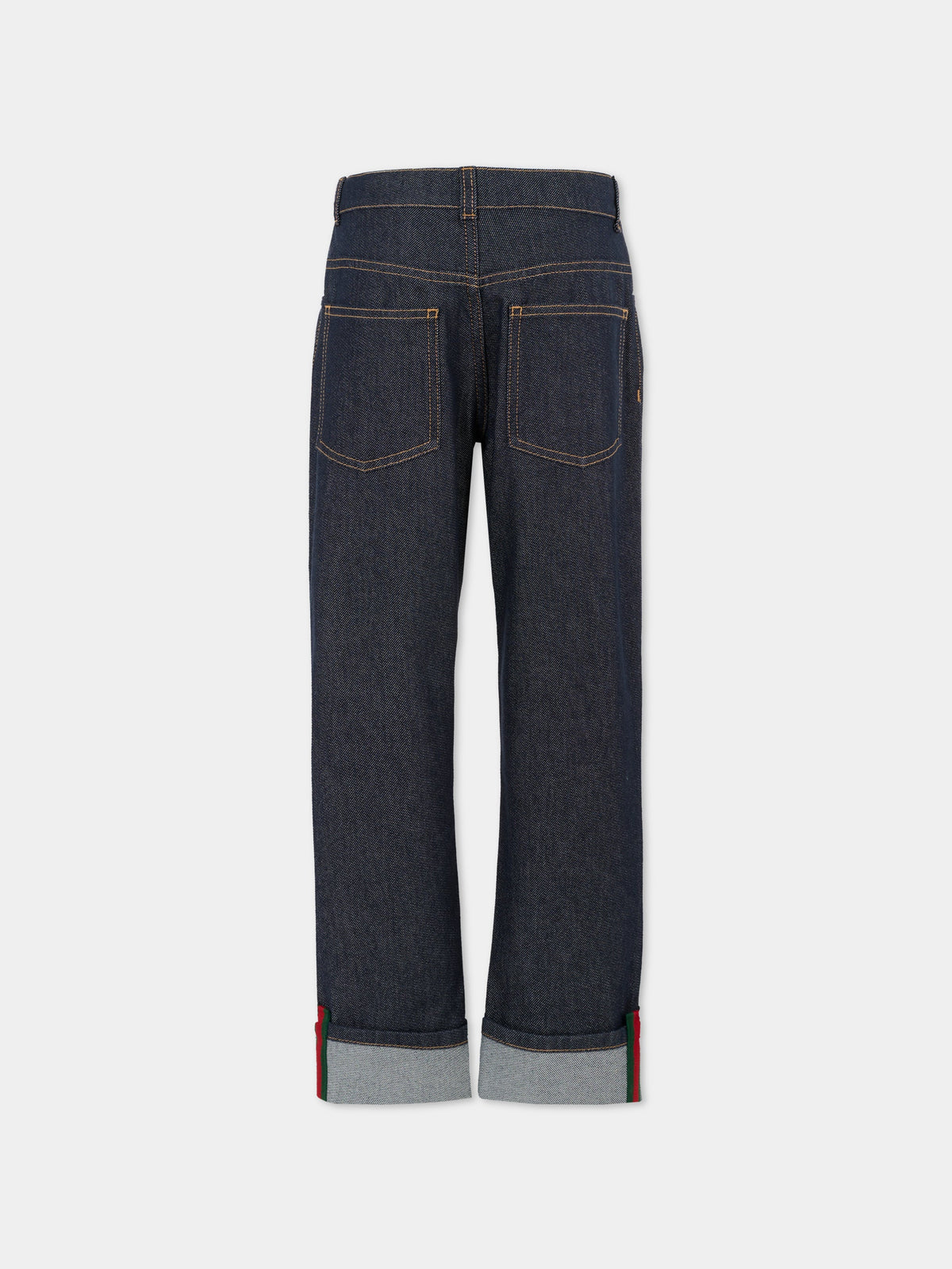 Denim trousers with Web