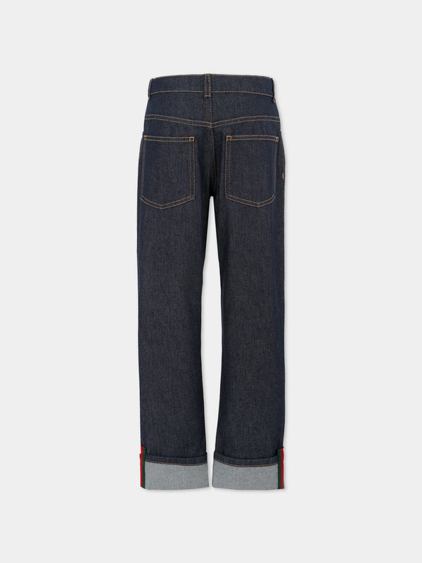Pantaloni in denim con Web