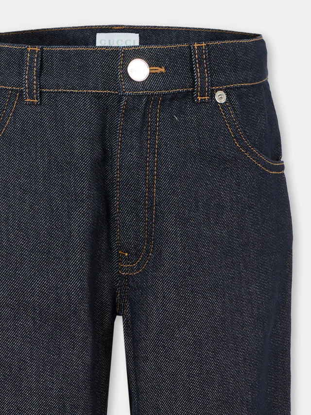 Denim trousers with Web