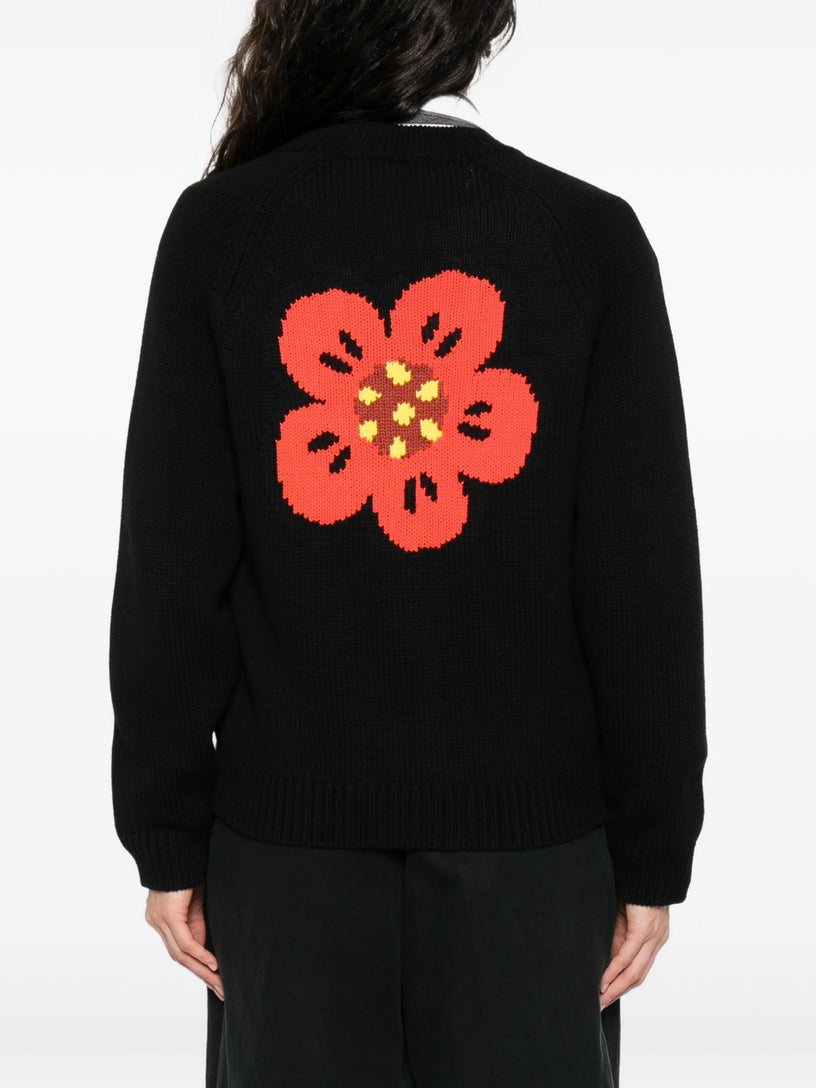 'Boke Flower' Cotton and Wool Cardigan