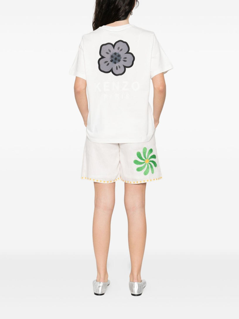 Relaxing t-shirt with 'Boke Flower' embroidery