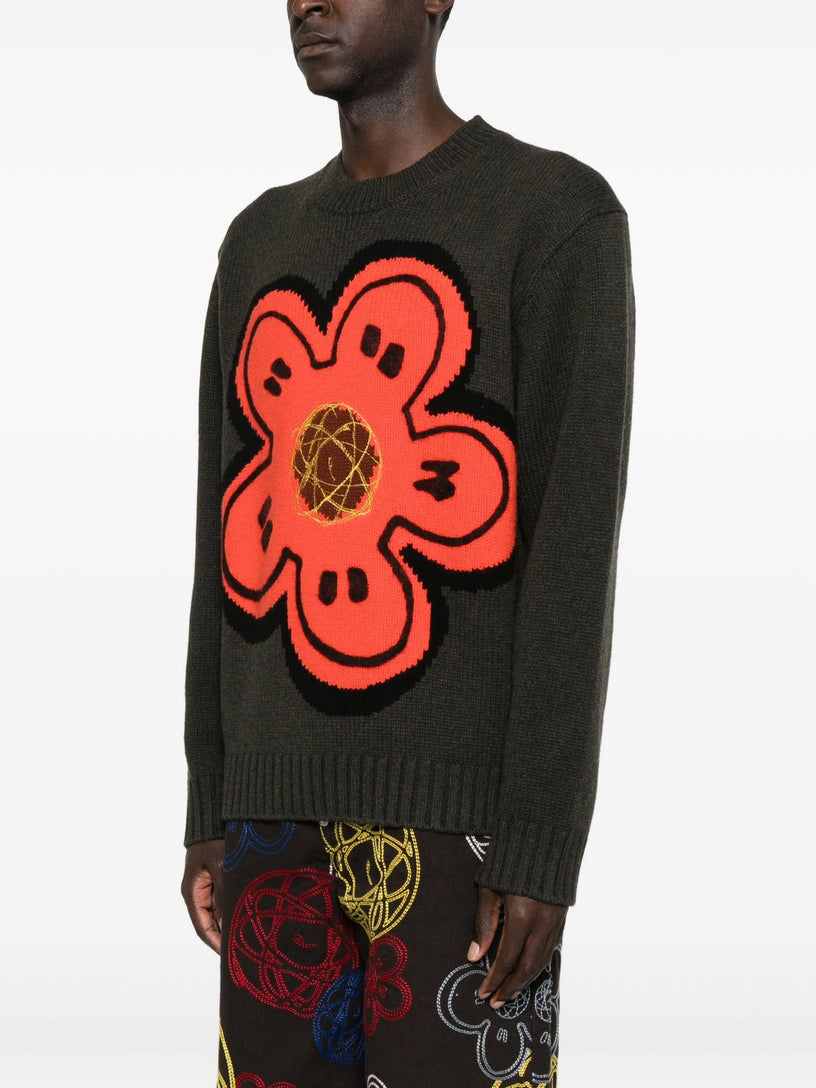 'Kenzo x Futura 2000' embroidered wool knit sweater