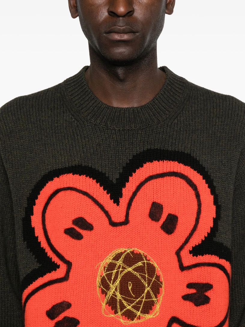 'Kenzo x Futura 2000' embroidered wool knit sweater
