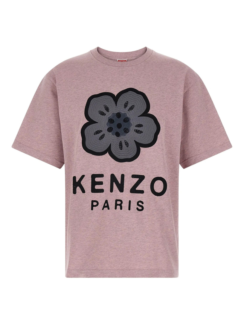 Oversized heavy cotton T-shirt with 'Boke Flower' embroidery