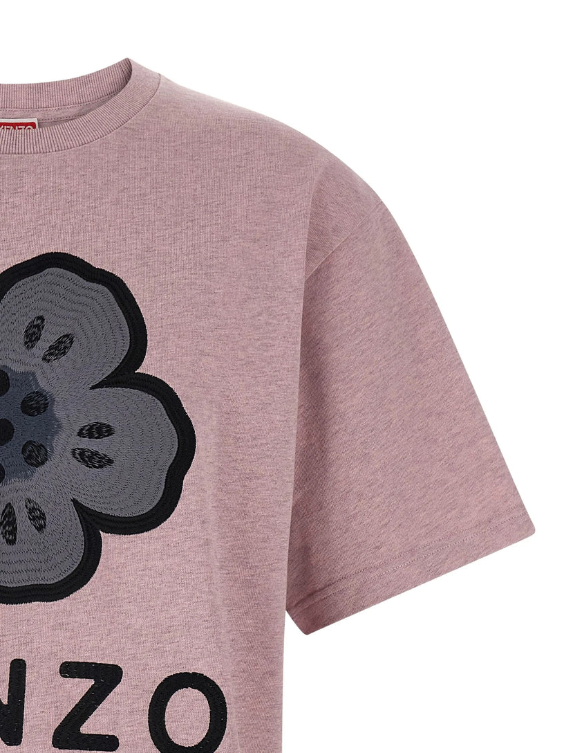 Oversized heavy cotton T-shirt with 'Boke Flower' embroidery