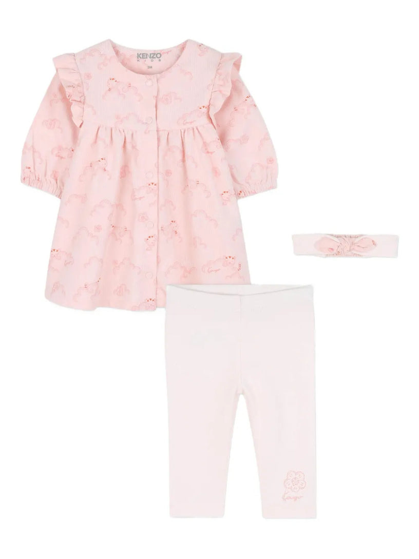 Ruffled dress and leggings set