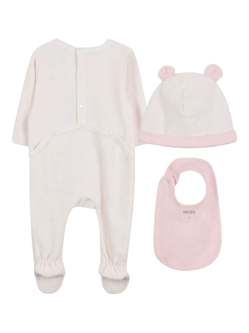 Elephant-print babygrow set