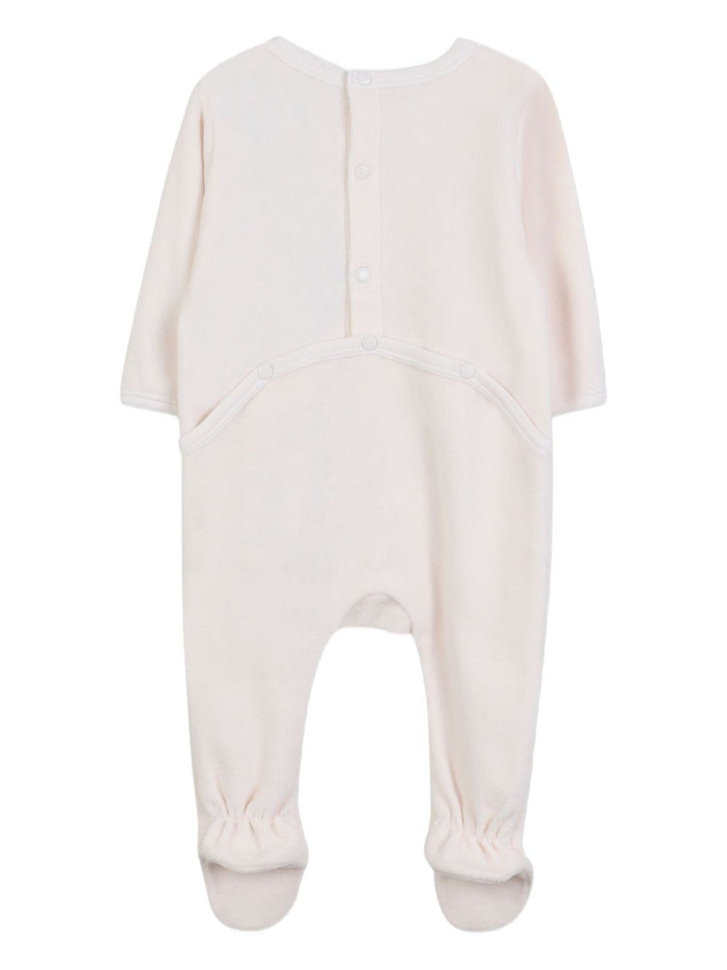 Elephant-print babygrow set