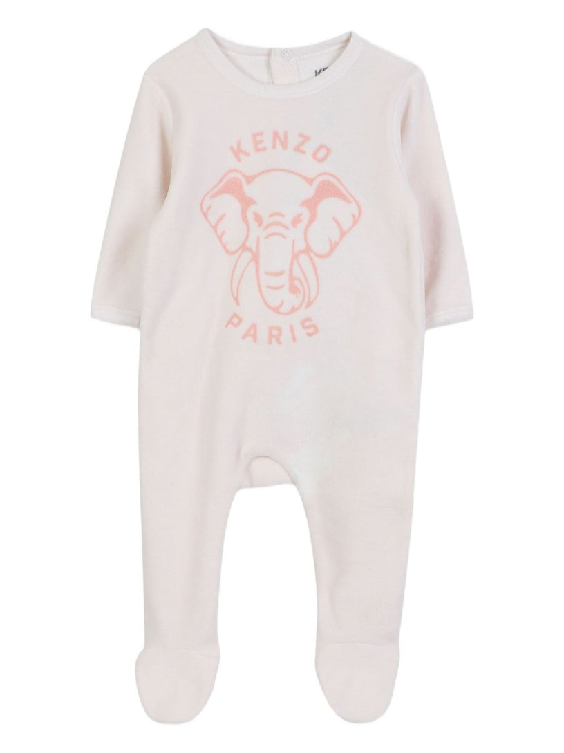 Elephant-print babygrow set
