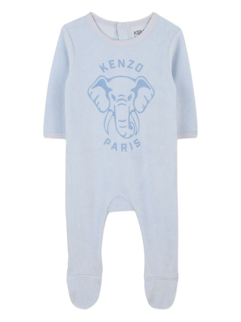 Elephant-print babygrow set