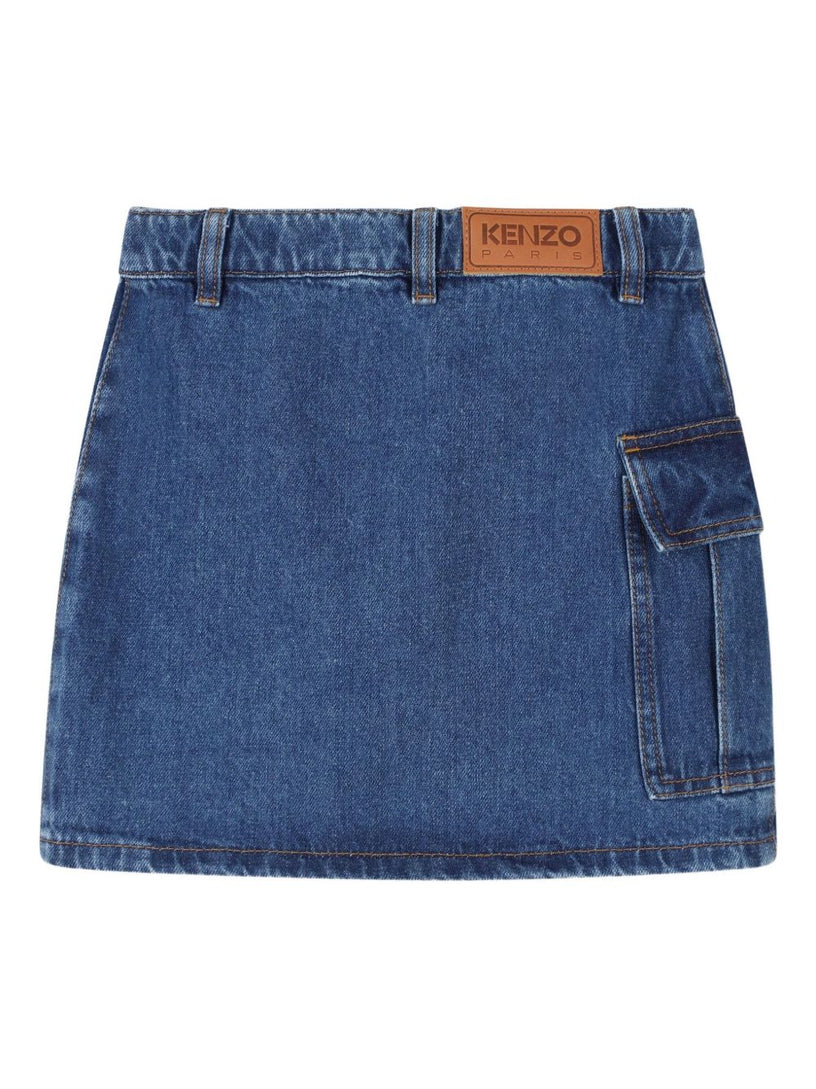 Asymmetric denim skirt