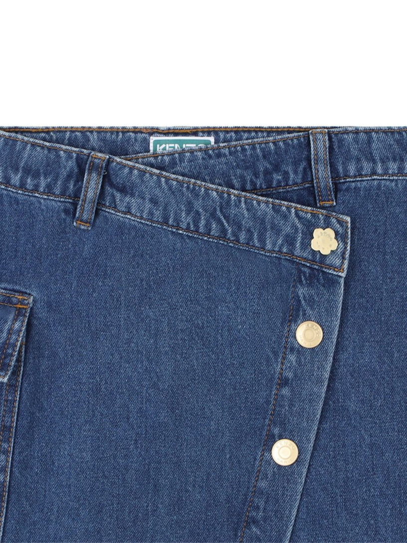 Asymmetric denim skirt