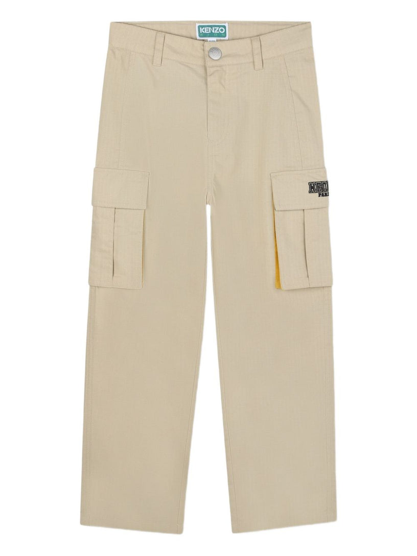 Logo-embroidered cargo trousers