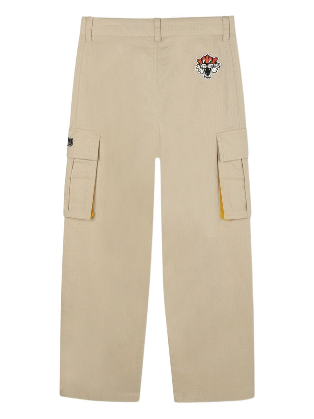 Logo-embroidered cargo trousers