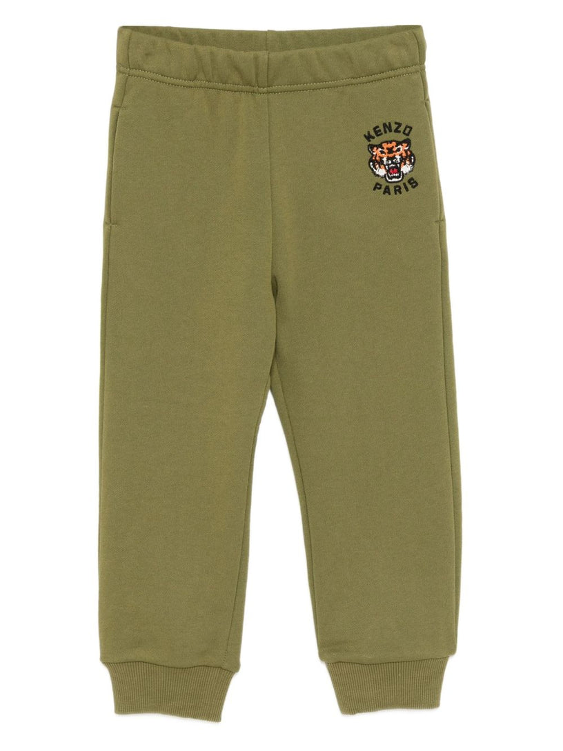 Tiger-embroidered track pants KENZO Kids Verde Grifo210