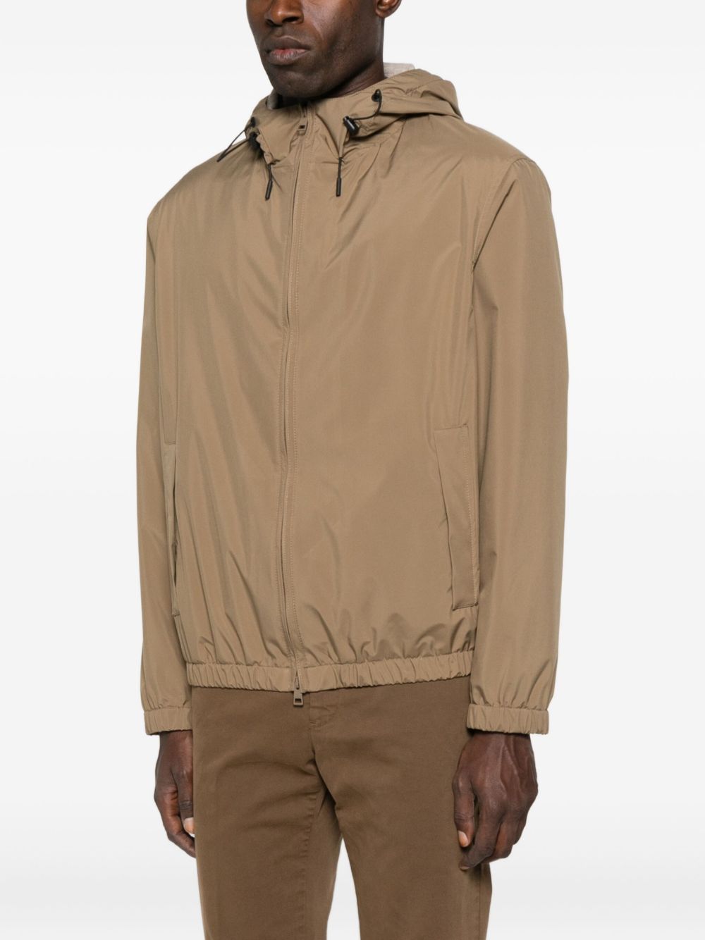 Jacket in water-repellent technical fabric