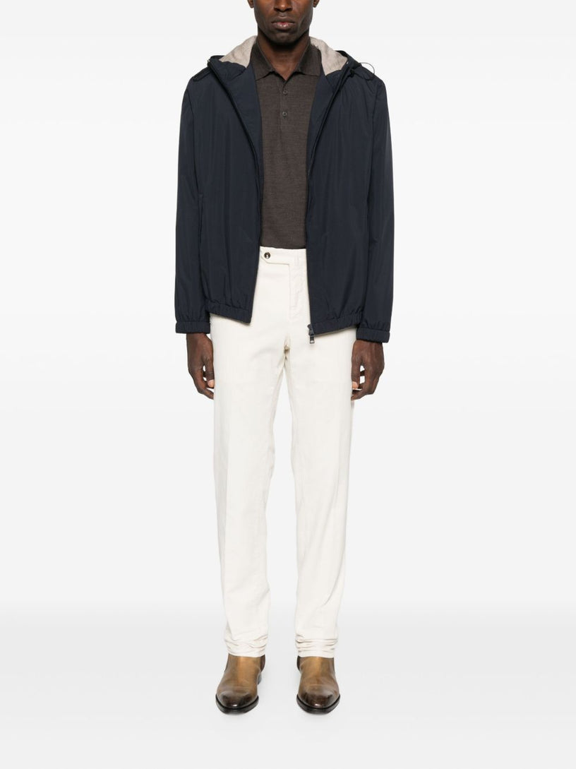 Jacket in water-repellent technical fabric