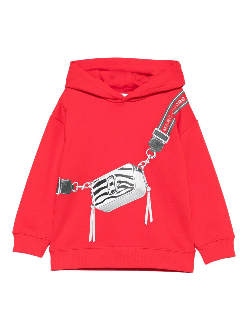 Bag-print hooded top