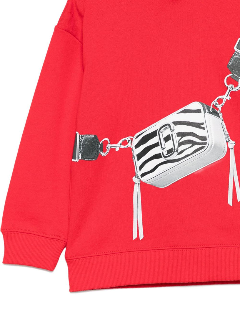 Bag-print hooded top
