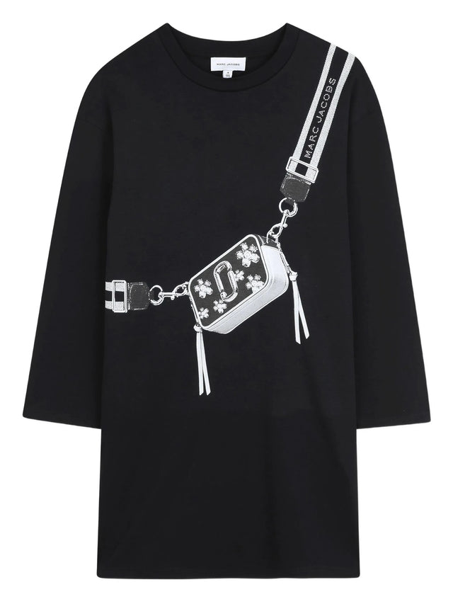 Snapshot bag-print mini dress