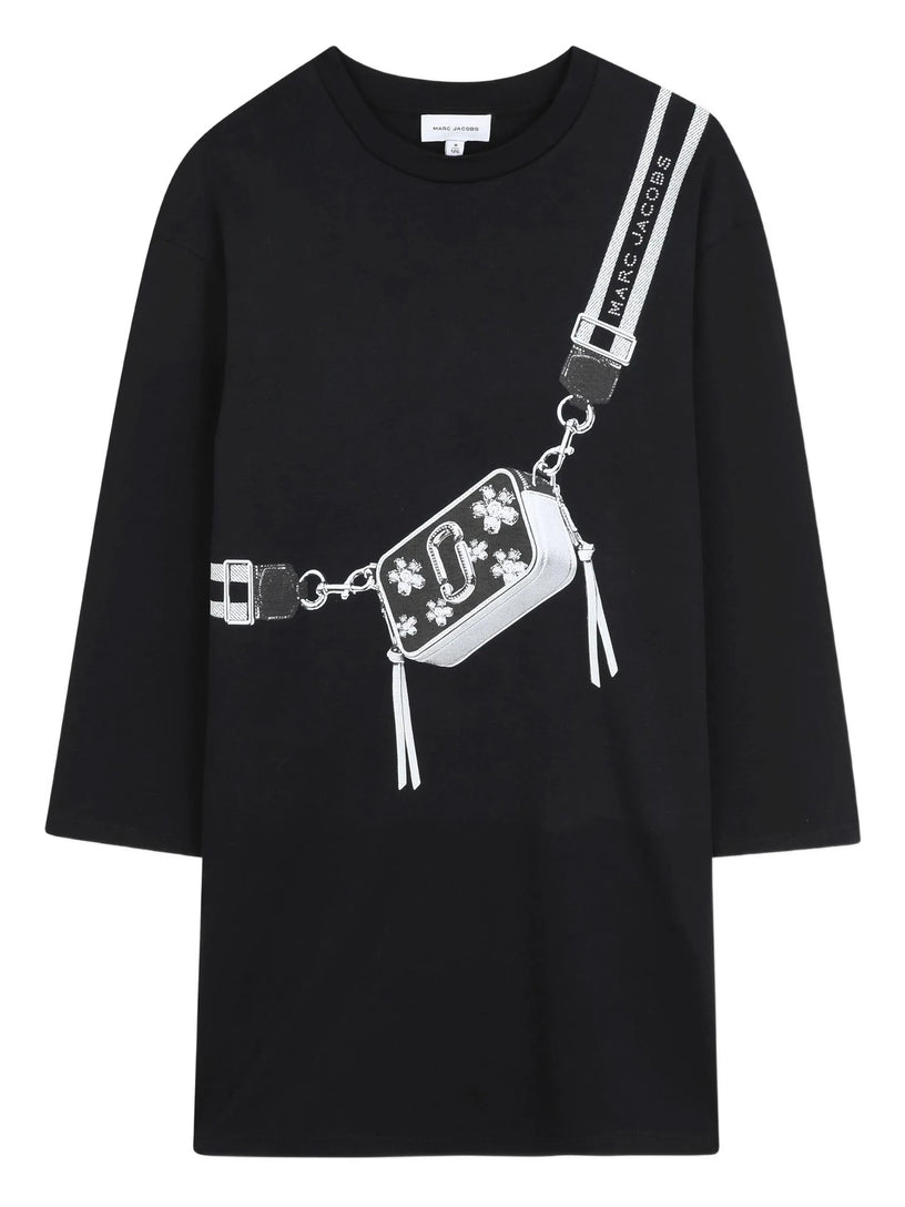 Snapshot bag-print mini dress