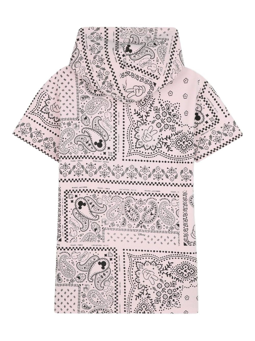 Paisley-print hooded dress