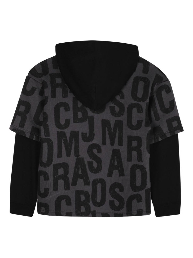 All-over logo-print hoodie