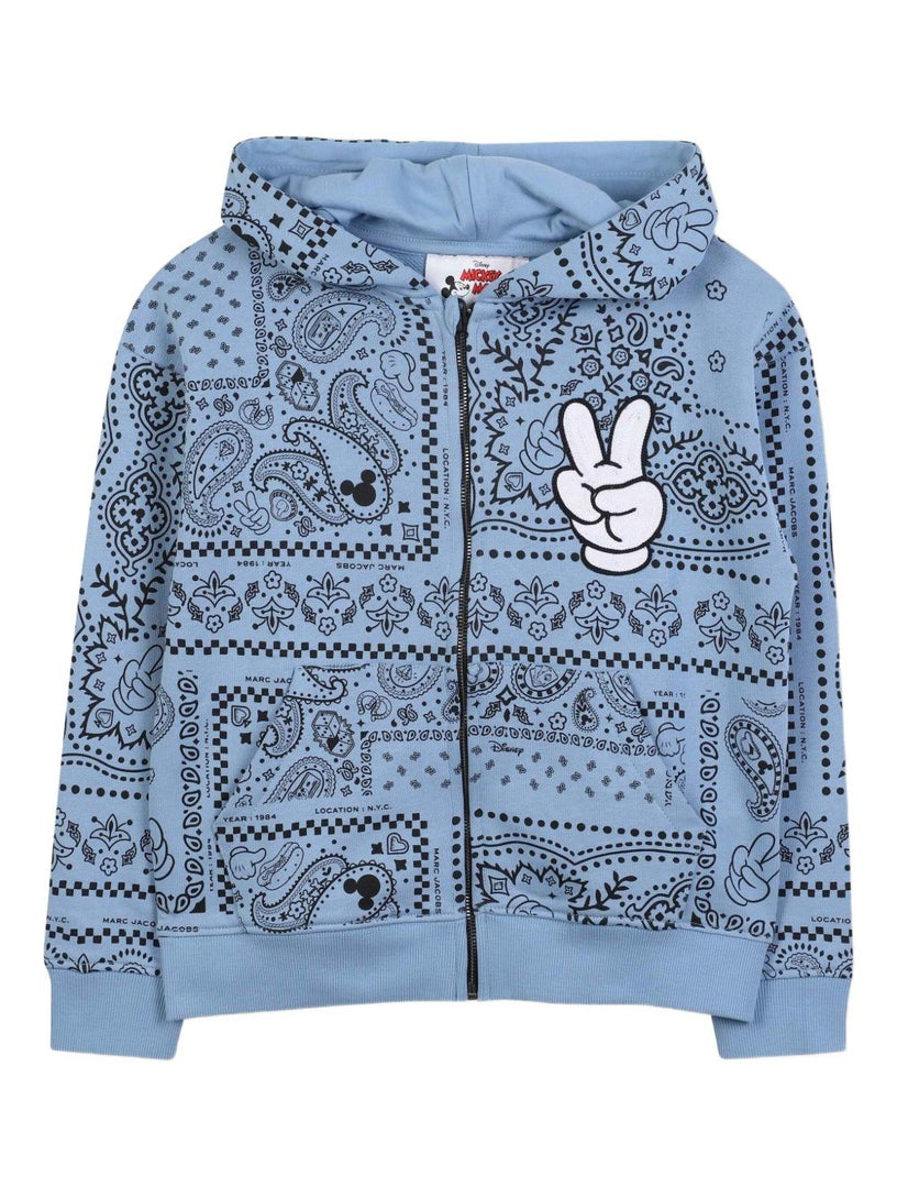 x Disney bandana-print zip-up hoodie