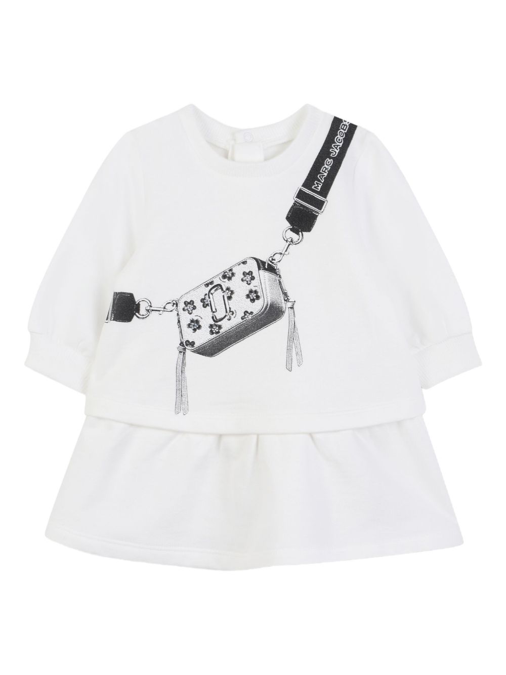 Graphic-print layered dress