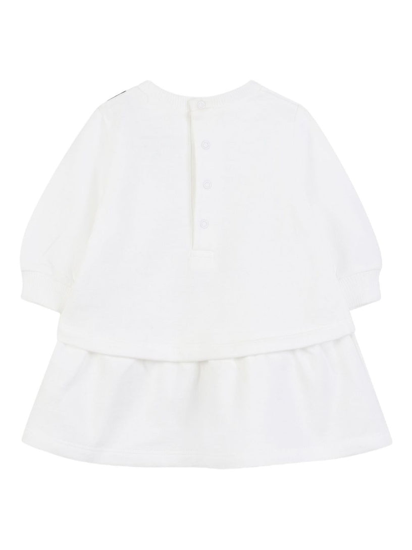 Graphic-print layered dress