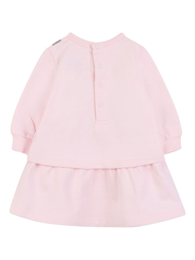 Graphic-print layered dress