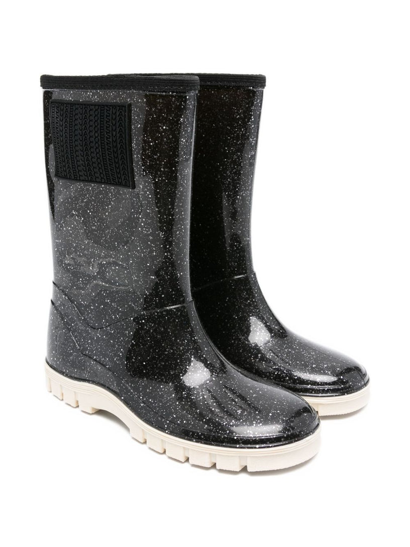 Glitter-detail rubber boots